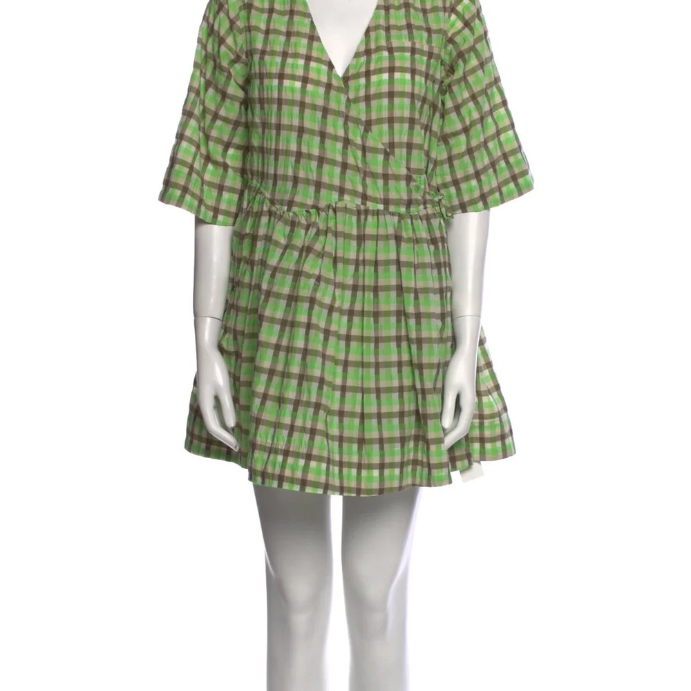 Ganni Plaid Print Mini Dress